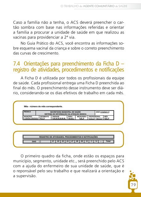 O Trabalho do Agente Comunitário de Saúde - 2009