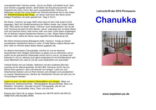 Lehrschrift Chanukka