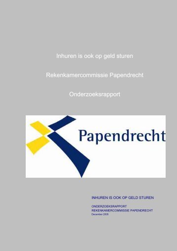 Inhuren is ook op geld sturen - Gemeente Papendrecht