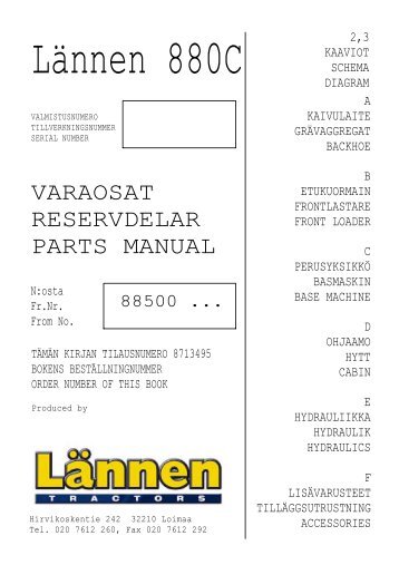 VARAOSAT RESERVDELAR PARTS MANUAL - Lännen