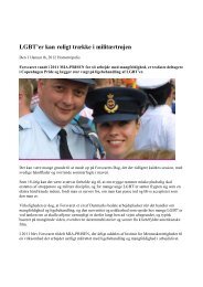 LGBT'er kan roligt trække i militærtrøjen - Forsvarskommandoen