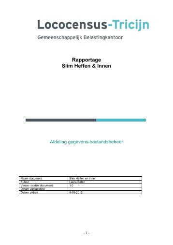 Rapportage Slim Heffen & Innen - E-overheid