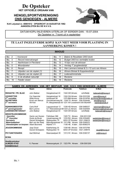 de Opsteker6.pdf - Hengelsportvereniging Ons Genoegen Almere