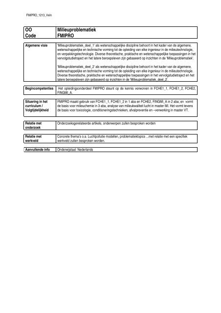 Nucleaire technologie, focus milieuwetenschappen - FI2