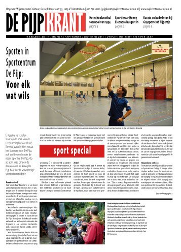 Sporten in Sportcentrum De Pijp - Wijkcentrum Ceintuur
