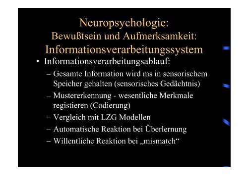 Neuropsychologie: Bewußtsein und Aufmerksamkeit