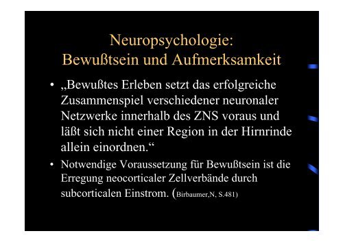 Neuropsychologie: Bewußtsein und Aufmerksamkeit