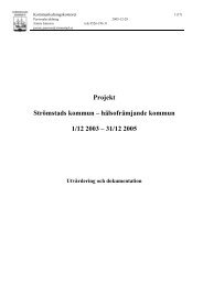 Projekt Strömstads kommun – hälsofrämjande kommun 1/12 2003 ...