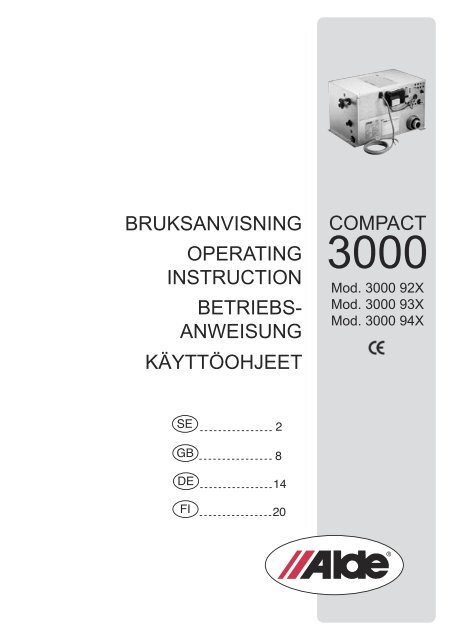 Alde 3000 Instruktionsbok () Alde 3000 Instruktionsbok