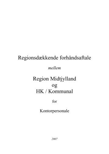 Forhåndsaftale for kontorpersonale - Region Midtjylland