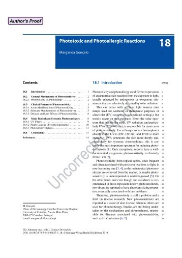 Phototoxic and Photoallergic Reactions - RIHUC