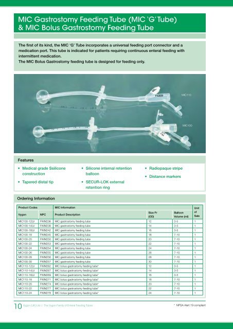 Enteral Feeding Tubes - Vygon (UK)