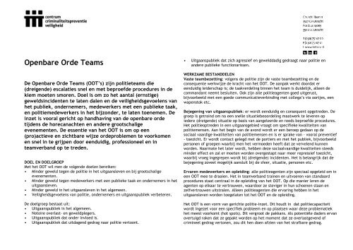 Infosheet Openbare Orde Teams - Keuzewijzer Veilig Uitgaan