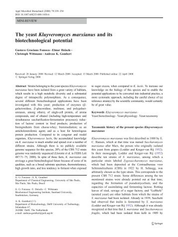 The yeast Kluyveromyces marxianus and its ... - It works!
