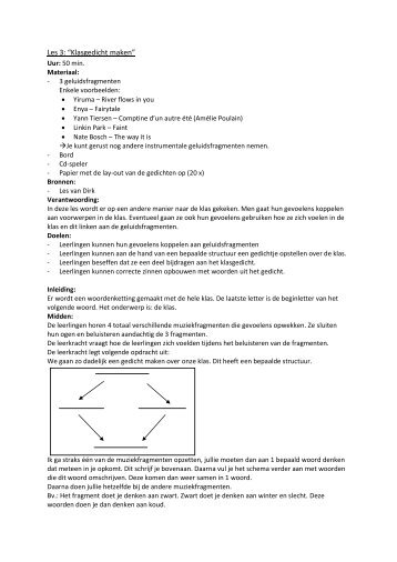Les 3: “Klasgedicht maken” - Marie Bogaert