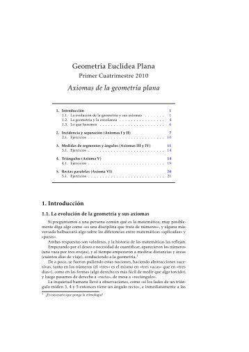 Axiomas de la geometría plana - CONICET Santa Fe