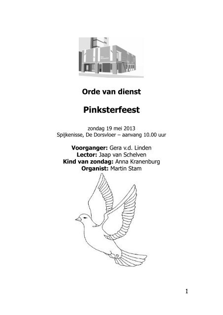 Liturgie 19 mei 2013, Pinksteren - De Dorsvloer
