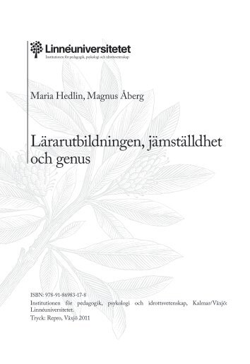 "Lärarutbildningen, jämställdhet och genus" (pdf)