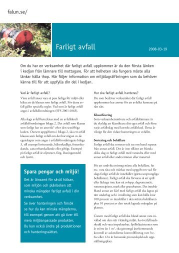 Informationsblad om farligt avfall - Falu Kommun
