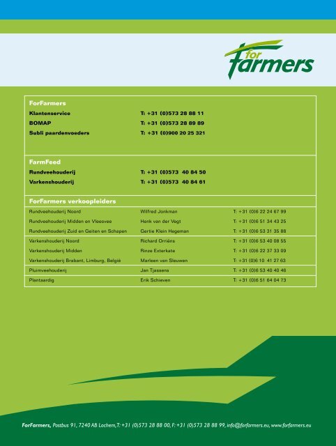 Voorlichtingsblad van ForFarmers OKTOBER 2012 jaargang 36