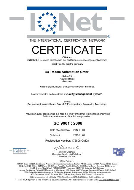 Destructivo juicio personalizado ISO 9001 - BDT
