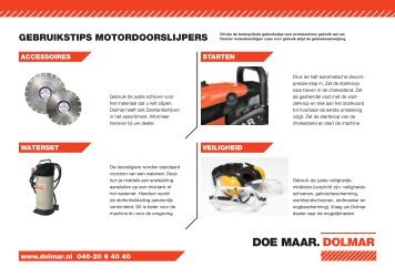 GEBRUIKSTIPS MOTORDOORSLIJPERS - Dolmar