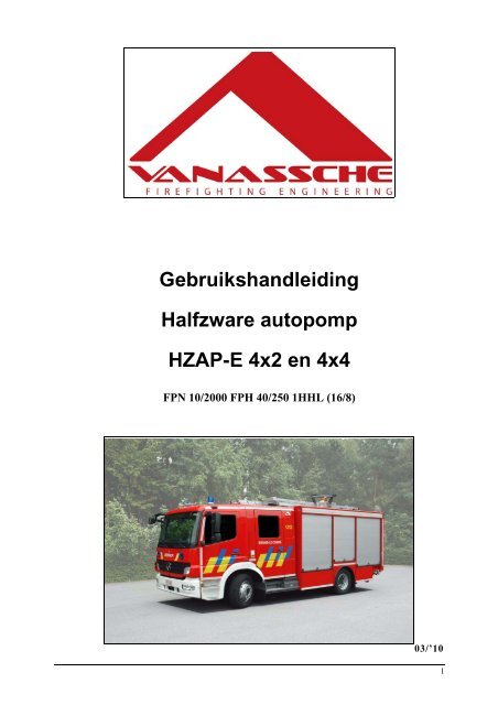 Gebruikshandleiding Halfzware autopomp HZAP-E 4x2 ... - Mechelen