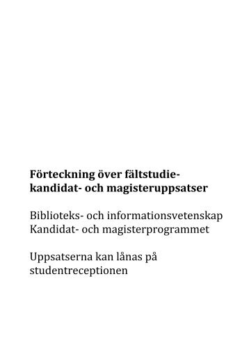 kandidat- och magisteruppsatser - Umeå universitet