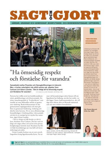 Sagt & Gjort – Boinflytande och bodemokratidagar: Gårdar ... - Sabo