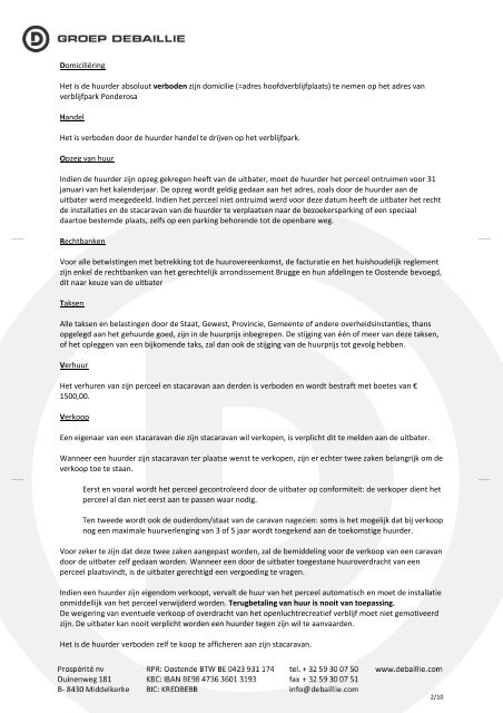 Huurder verplicht domicilie