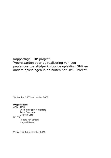 Rapportage EMP-project - Landscape of Digital Testing and ...