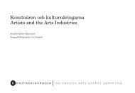 Konstnären och kulturnäringarna Artists and the Arts Industries