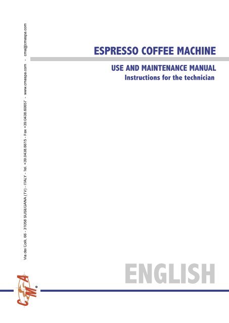 CMA Technical Manual - Love Coffee Machines