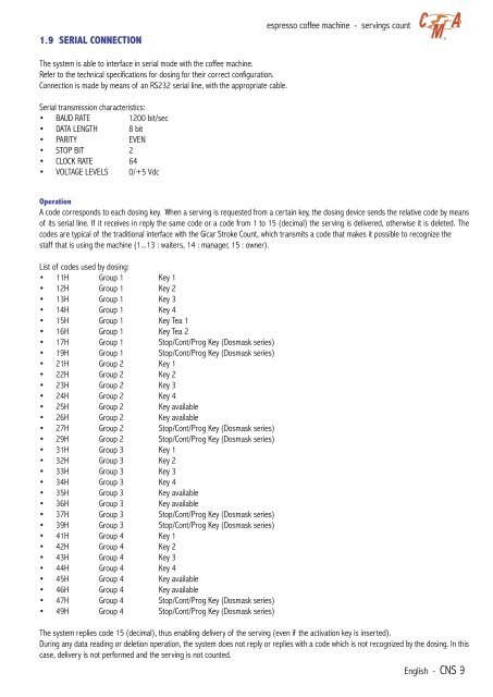 CMA Technical Manual - Love Coffee Machines