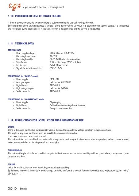 CMA Technical Manual - Love Coffee Machines