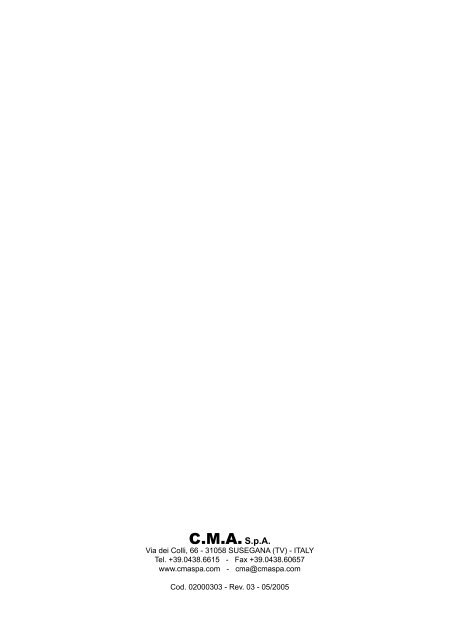 CMA Technical Manual - Love Coffee Machines