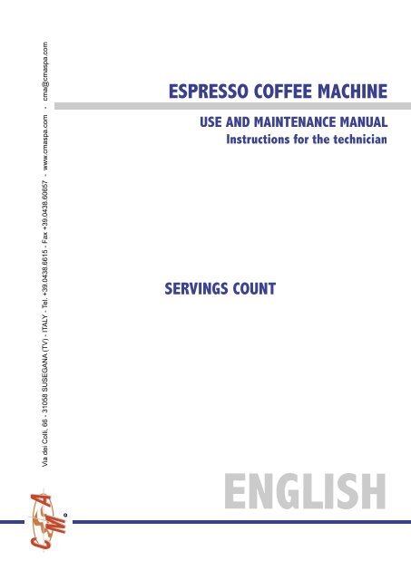 CMA Technical Manual - Love Coffee Machines