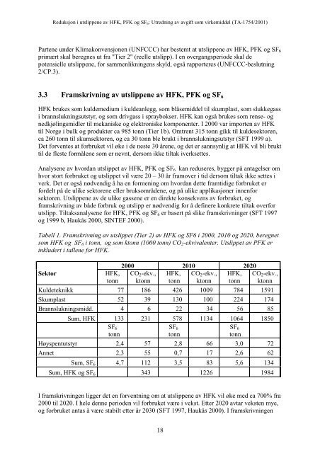 Reduksjon i utslippene av HFK, PFK og SF6: Utredning av avgift ...