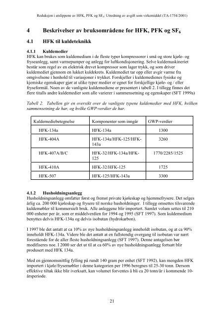 Reduksjon i utslippene av HFK, PFK og SF6: Utredning av avgift ...