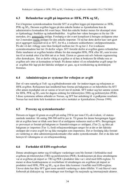 Reduksjon i utslippene av HFK, PFK og SF6: Utredning av avgift ...