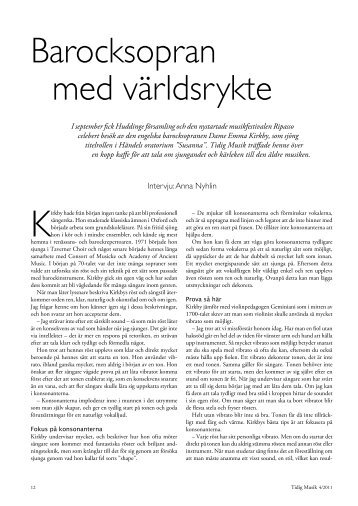 Artikel om Emma Kirkby