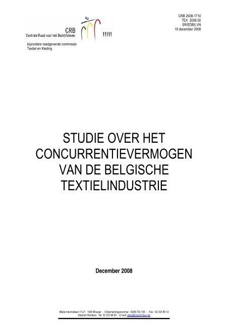 STUDIE OVER HET CONCURRENTIEVERMOGEN VAN DE ...