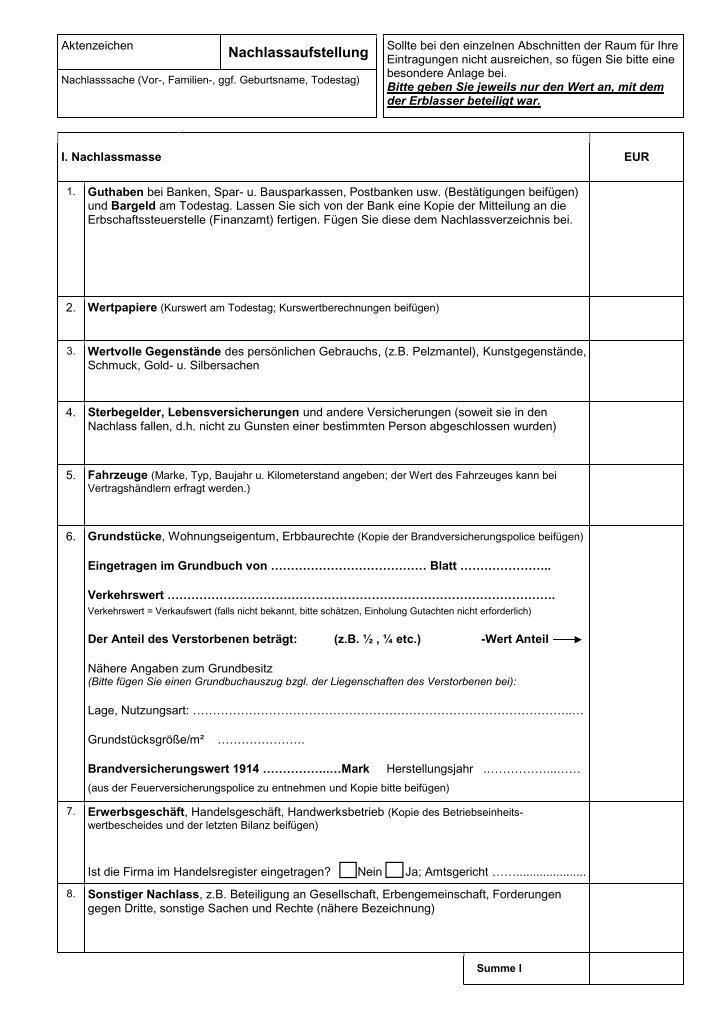 Nachlassverzeichnis Magazine