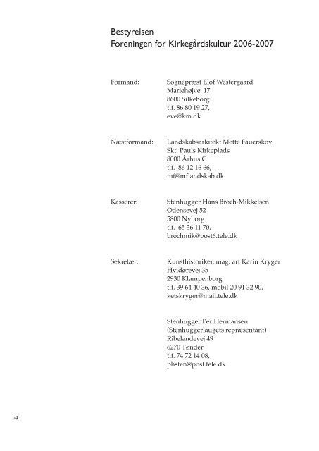 Kirkegårdskultur 2006 - Foreningen for Kirkegårdskultur