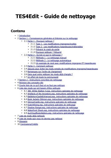 TES4Edit - Guide de nettoyage - La Confrérie des Traducteurs