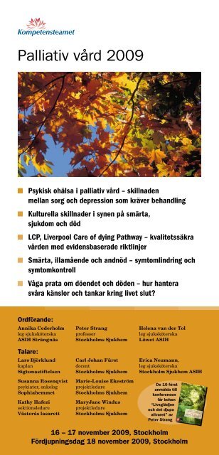 Palliativ vård 2009 - Kompetensteamet