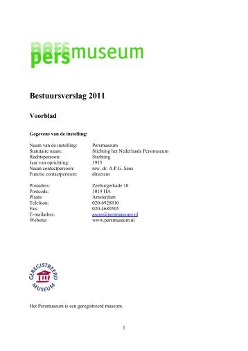 jaarverslag 2011.pdf - Het Persmuseum