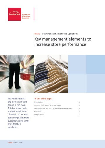 Key management elements to increase store ... - BearingPoint