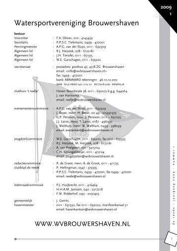 de reede 2009.1 - WV Brouwershaven