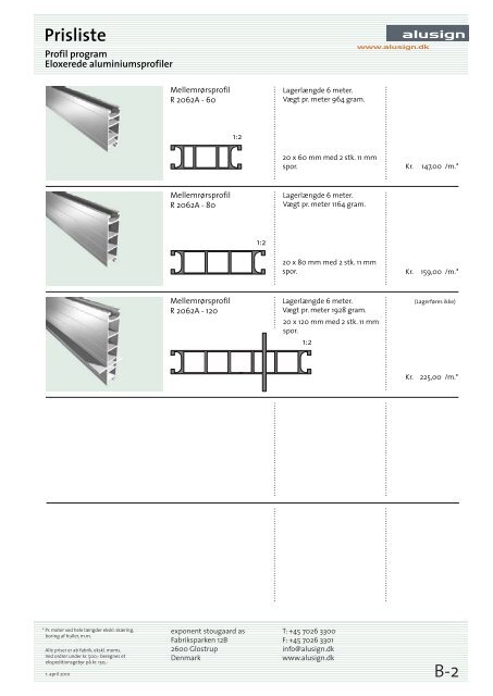 Prisliste - Alusign